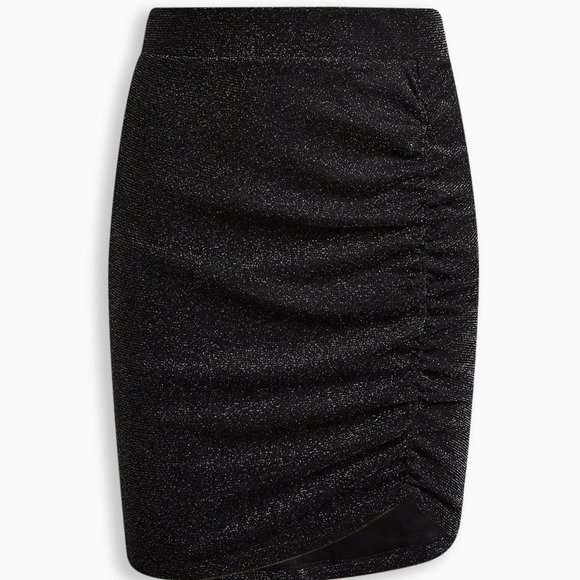 Torrid - At The Knee Glitter Knit Cinched Bodycon Skirt in Nonce - Picture 11 of 11